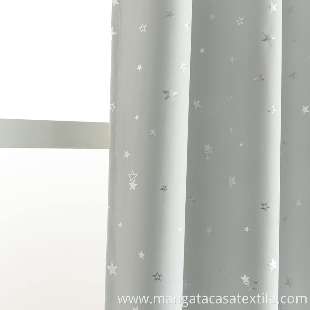 Grey Printing Blankout Curtain